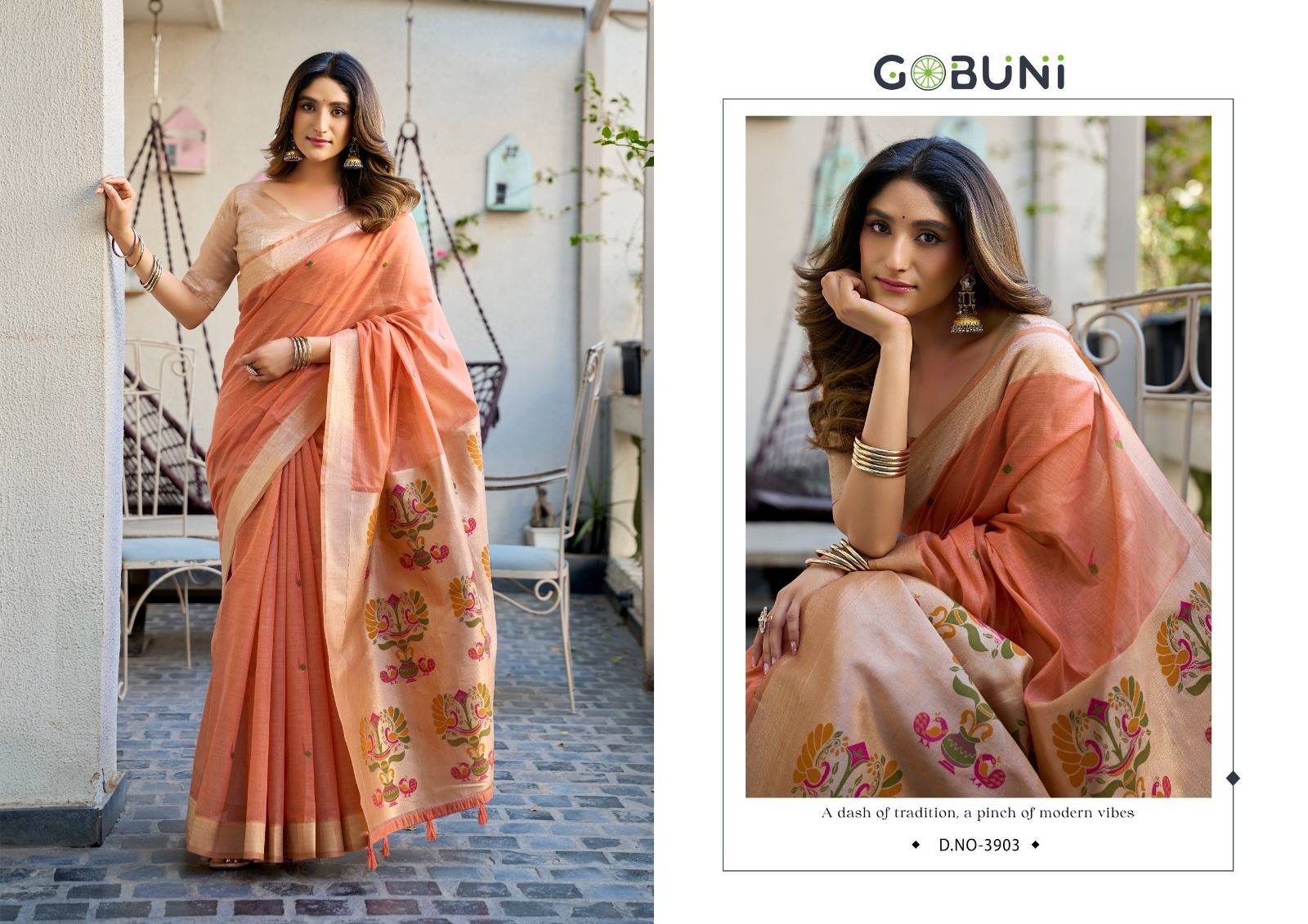SURBHI BY GOBUNI 3901 To 3906 Series Indian Traditional Wear Collection Beautiful Stylish Fancy Colorful Occasional Wear Cotton jacquard Sarees At Wholesale Price